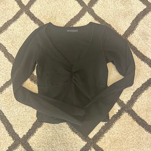 brandy Melville black long sleeved cinched top